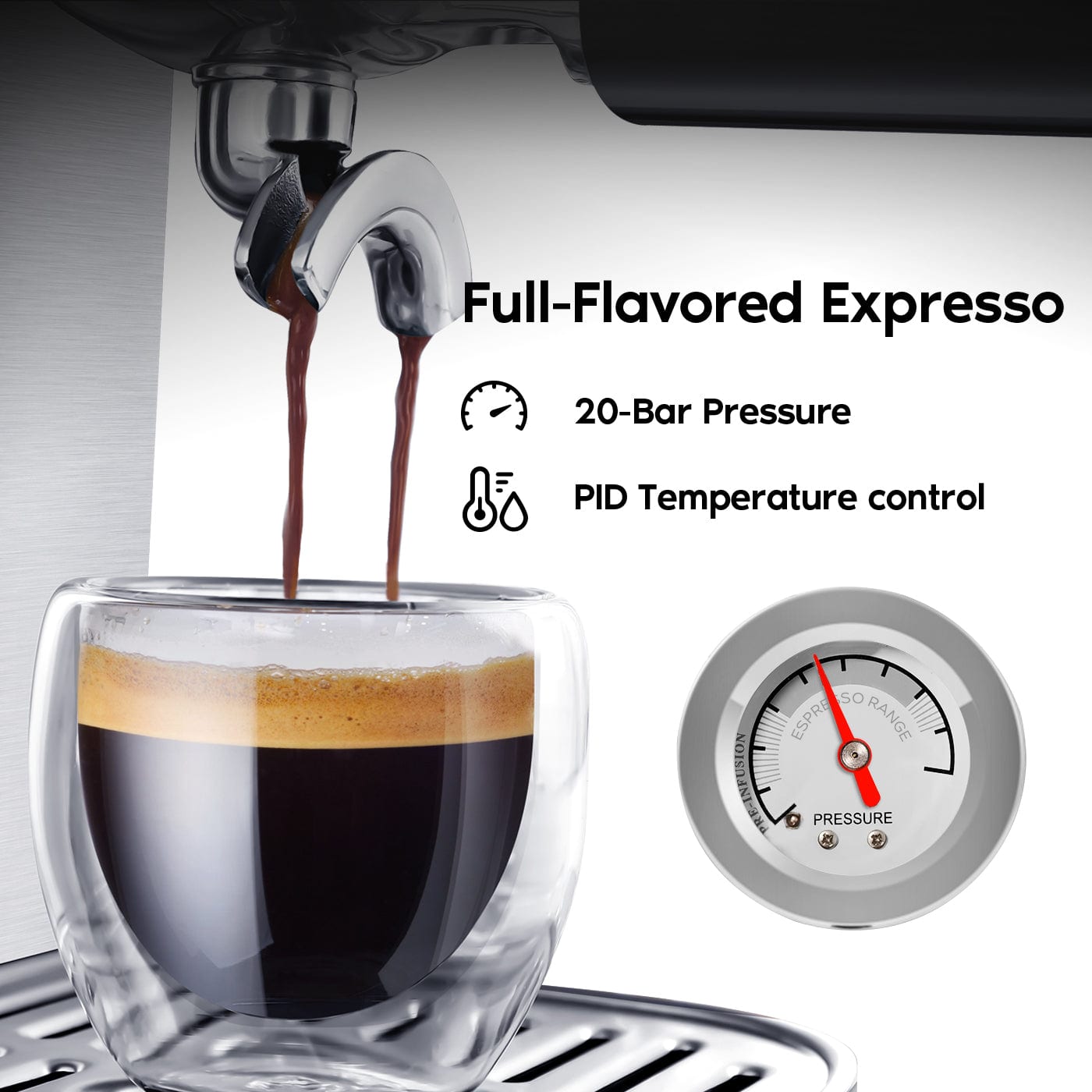 CASABREWS 3700Pro 20-Bar Semi-Automatic Espresso Machine with Auto-Frothing System--Refurbished