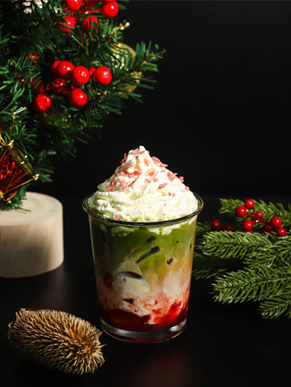 Strawberries and Cream Matcha Latte