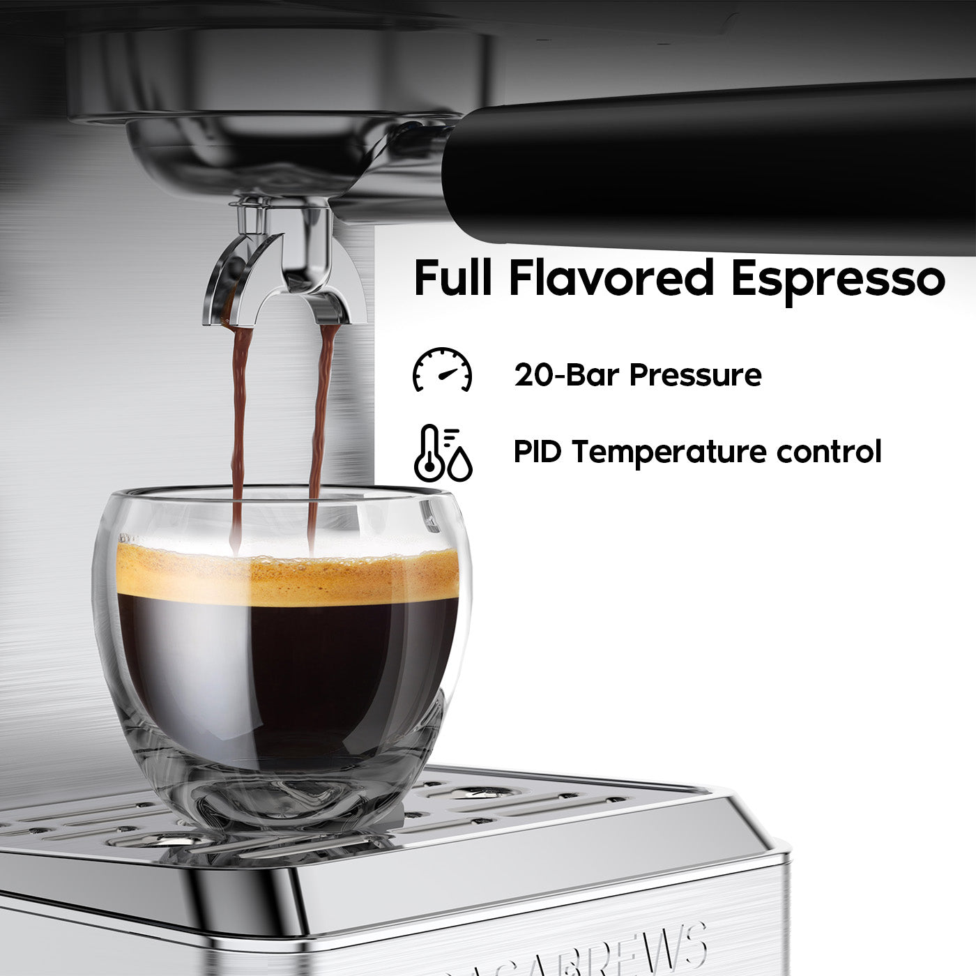 CASABREWS 4700GENSE™ 20-Bar Espresso & Americano Maker with Steam Wand & Temperature Control
