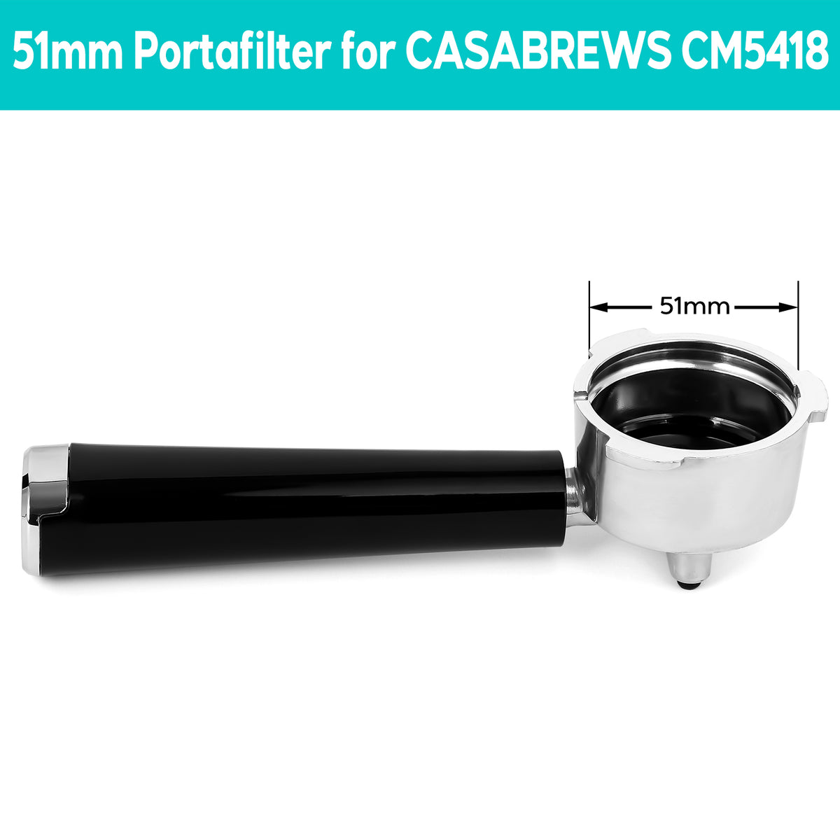 Panier Filtre Café 51 Mm Casabrews CM5418 – Lot 2 Filtres (Simple + Double) En Inox Double Paroi Anti-Rouille