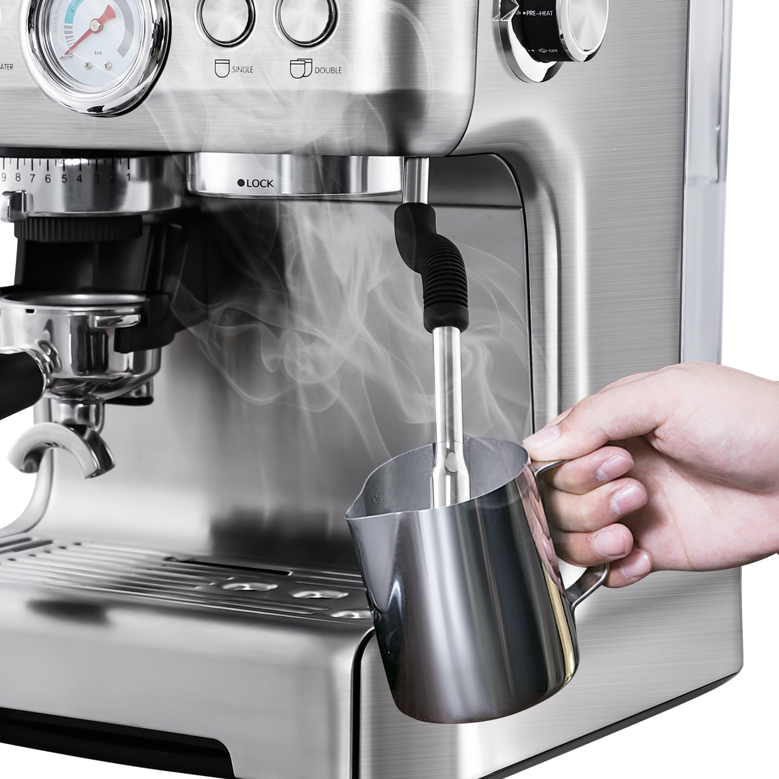 Casabrews Espresso Machine 5700 Series Stainless steel milk frothing cup