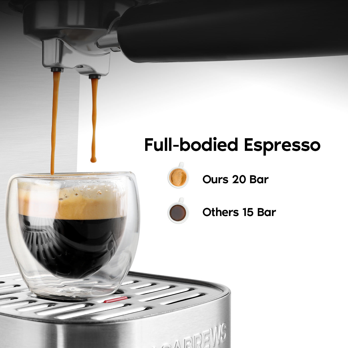 CASABREWS 3700ESSENTIAL™ 20-Bar Espresso Coffee Machine with Space Saving Design