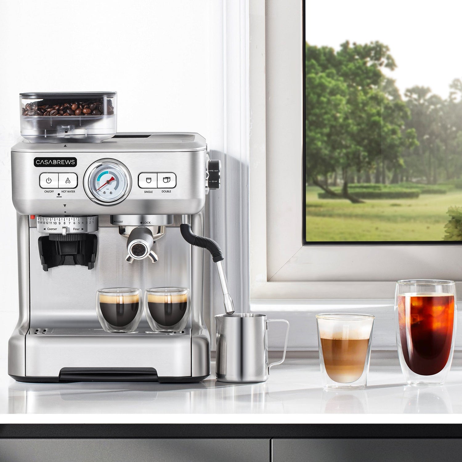 Cuisinart 4 In 1 Coffee Machine CM5700™ All-in-One Espresso Machine with Grinder and Milk Frother