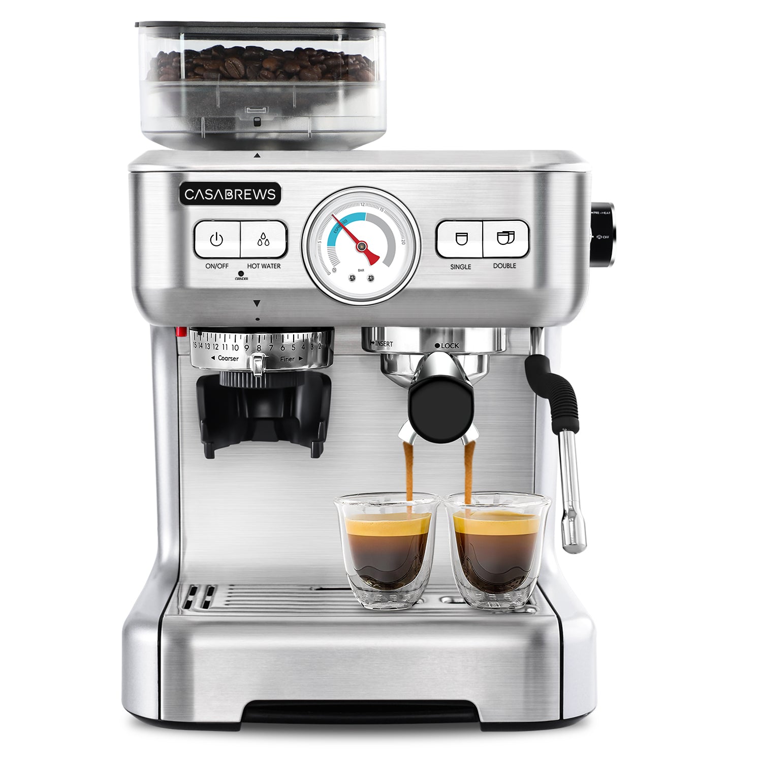 CASABREWS CM5700™ 20-Bar All-in-One Espresso Machine with Grinder and Milk Frother