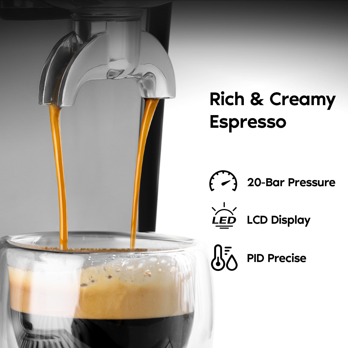 5700PRO™ All-in-One LCD Display Espresso Machine with Built-in